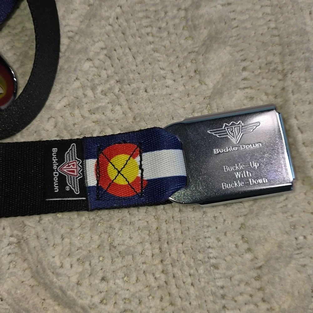 Buckle-Down‎ Seatbelt Belt Colorado State Flag Blue White Red Unisex to 44